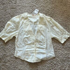 Free People Cream Blouse